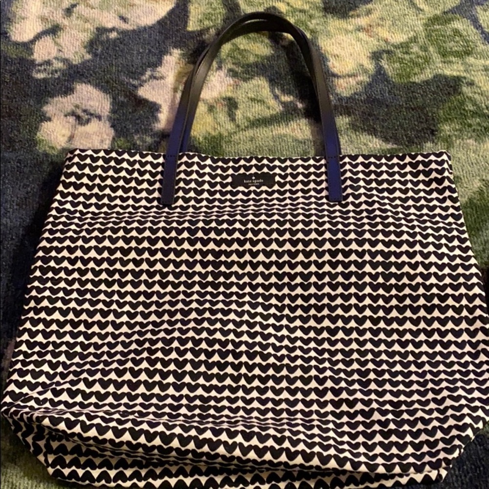 Kate Spade black and white heart bag, never used